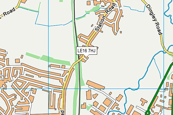 LE16 7HJ map - OS VectorMap District (Ordnance Survey)