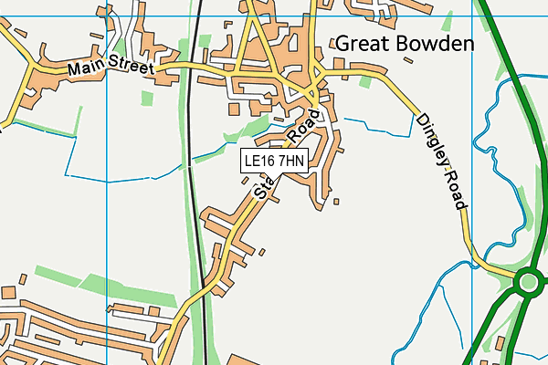 LE16 7HN map - OS VectorMap District (Ordnance Survey)
