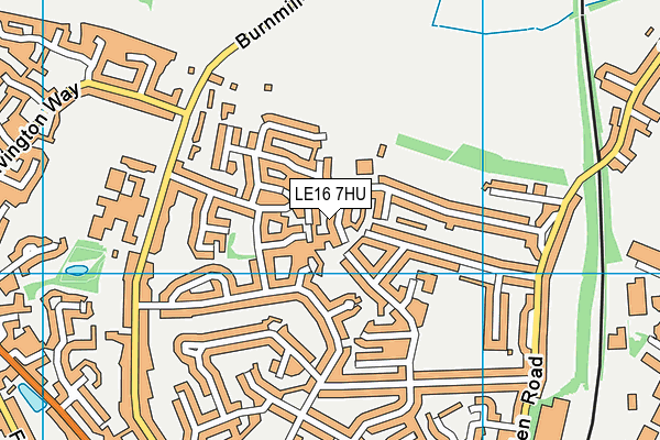 LE16 7HU map - OS VectorMap District (Ordnance Survey)