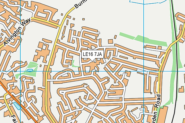 LE16 7JA map - OS VectorMap District (Ordnance Survey)