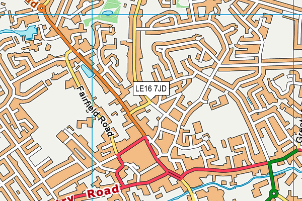 LE16 7JD map - OS VectorMap District (Ordnance Survey)