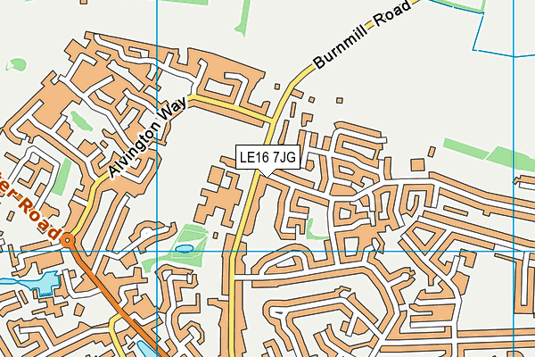 LE16 7JG map - OS VectorMap District (Ordnance Survey)