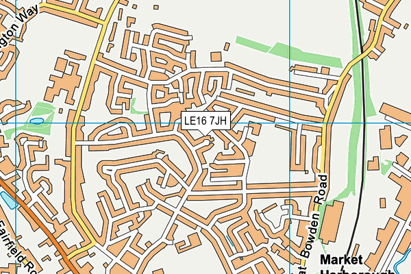LE16 7JH map - OS VectorMap District (Ordnance Survey)