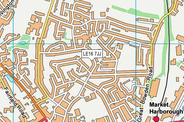 LE16 7JJ map - OS VectorMap District (Ordnance Survey)