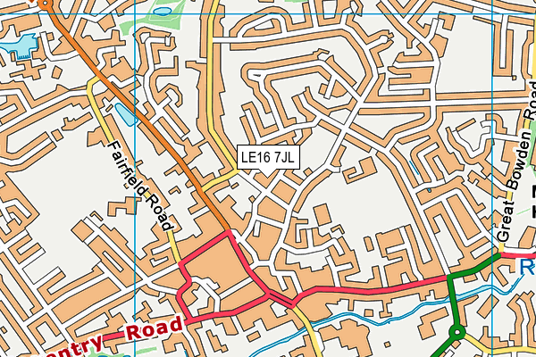 LE16 7JL map - OS VectorMap District (Ordnance Survey)