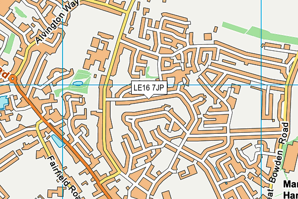 LE16 7JP map - OS VectorMap District (Ordnance Survey)