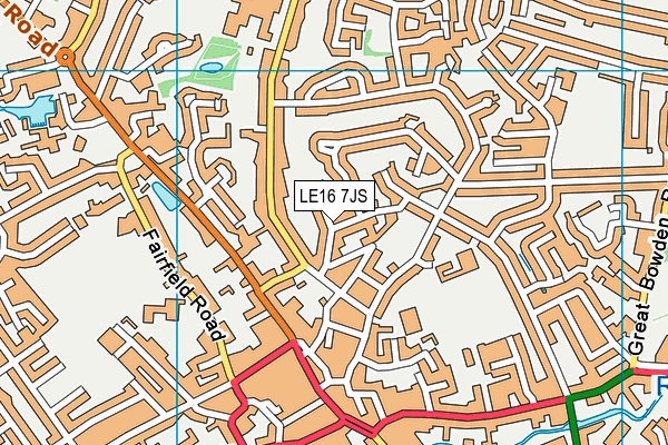 LE16 7JS map - OS VectorMap District (Ordnance Survey)