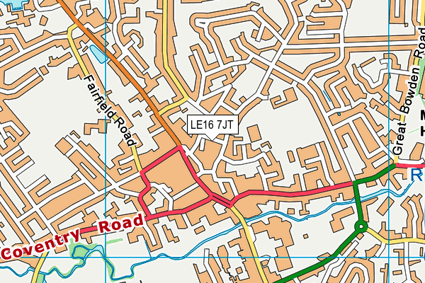 LE16 7JT map - OS VectorMap District (Ordnance Survey)