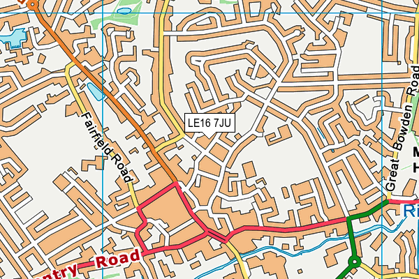 LE16 7JU map - OS VectorMap District (Ordnance Survey)