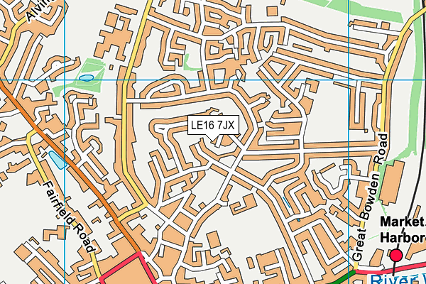 LE16 7JX map - OS VectorMap District (Ordnance Survey)