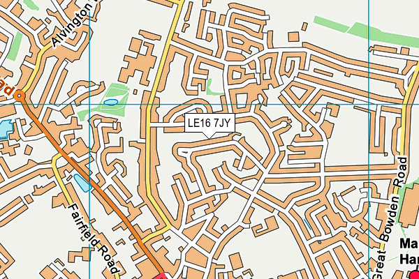 LE16 7JY map - OS VectorMap District (Ordnance Survey)