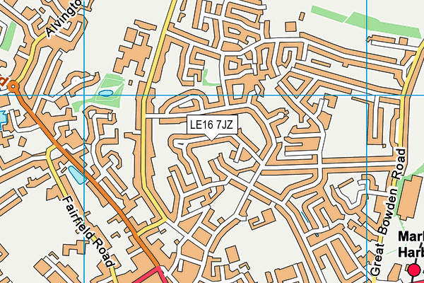 LE16 7JZ map - OS VectorMap District (Ordnance Survey)