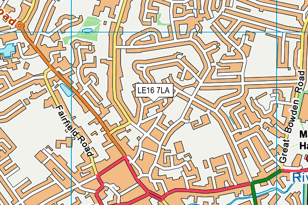LE16 7LA map - OS VectorMap District (Ordnance Survey)