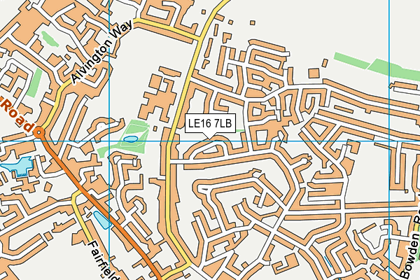LE16 7LB map - OS VectorMap District (Ordnance Survey)
