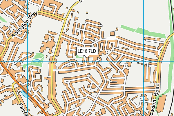 LE16 7LD map - OS VectorMap District (Ordnance Survey)