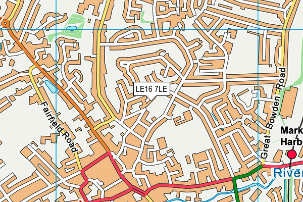 LE16 7LE map - OS VectorMap District (Ordnance Survey)