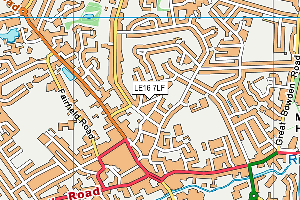 LE16 7LF map - OS VectorMap District (Ordnance Survey)