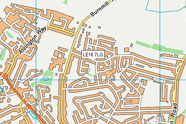 LE16 7LG map - OS VectorMap District (Ordnance Survey)