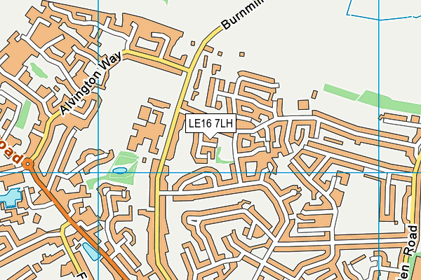 LE16 7LH map - OS VectorMap District (Ordnance Survey)