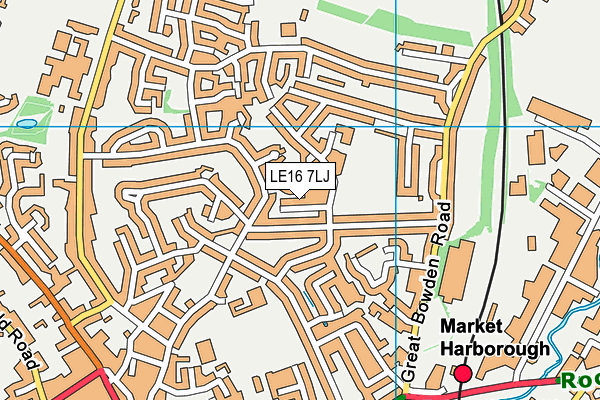 LE16 7LJ map - OS VectorMap District (Ordnance Survey)