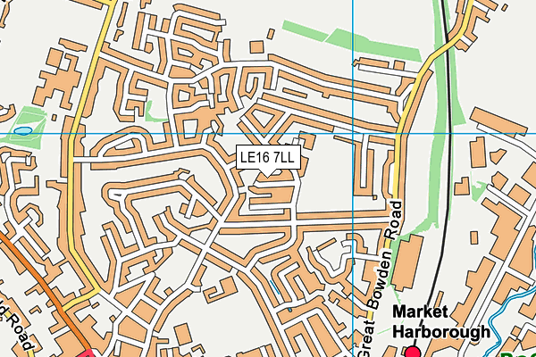 LE16 7LL map - OS VectorMap District (Ordnance Survey)