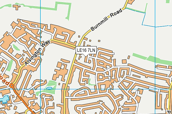 LE16 7LN map - OS VectorMap District (Ordnance Survey)