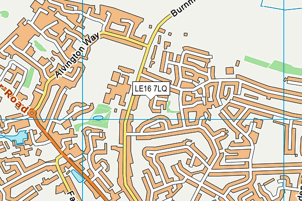 LE16 7LQ map - OS VectorMap District (Ordnance Survey)