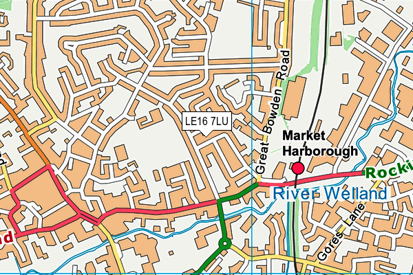 LE16 7LU map - OS VectorMap District (Ordnance Survey)