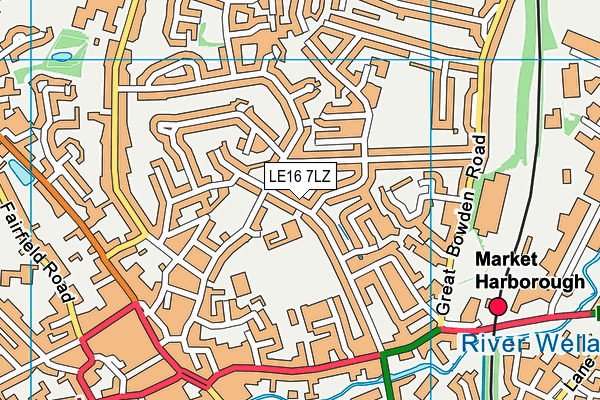 LE16 7LZ map - OS VectorMap District (Ordnance Survey)
