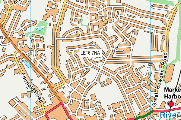 LE16 7NA map - OS VectorMap District (Ordnance Survey)