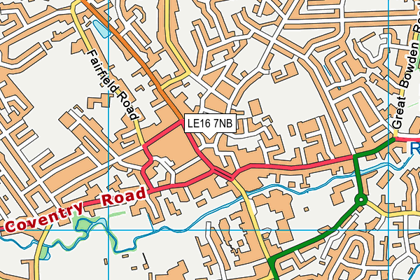 LE16 7NB map - OS VectorMap District (Ordnance Survey)