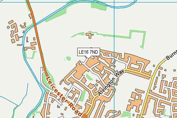 LE16 7ND map - OS VectorMap District (Ordnance Survey)