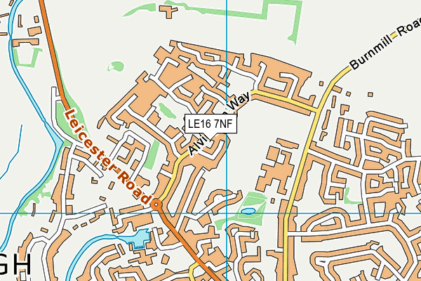 LE16 7NF map - OS VectorMap District (Ordnance Survey)