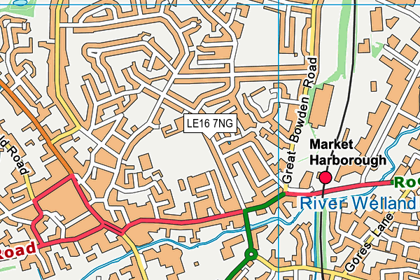 LE16 7NG map - OS VectorMap District (Ordnance Survey)