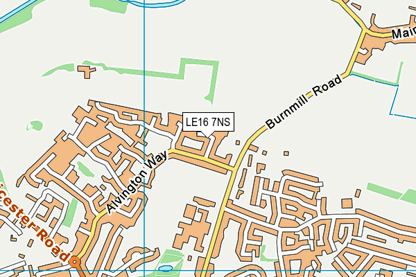 LE16 7NS map - OS VectorMap District (Ordnance Survey)