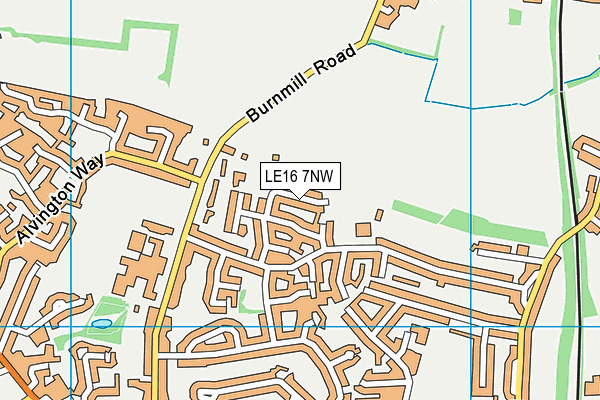 LE16 7NW map - OS VectorMap District (Ordnance Survey)