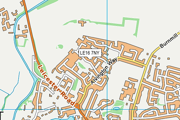 LE16 7NY map - OS VectorMap District (Ordnance Survey)