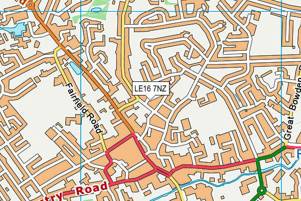 LE16 7NZ map - OS VectorMap District (Ordnance Survey)