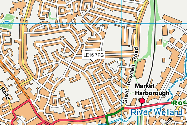 LE16 7PG map - OS VectorMap District (Ordnance Survey)