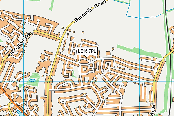 LE16 7PL map - OS VectorMap District (Ordnance Survey)