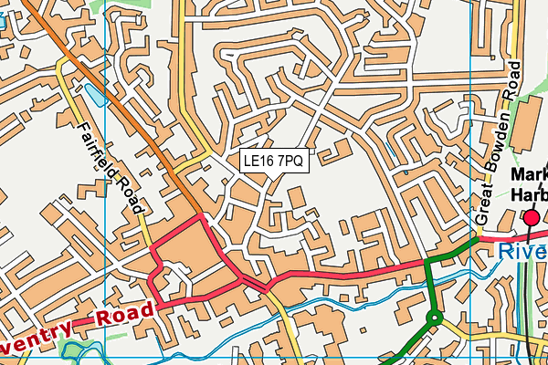 LE16 7PQ map - OS VectorMap District (Ordnance Survey)