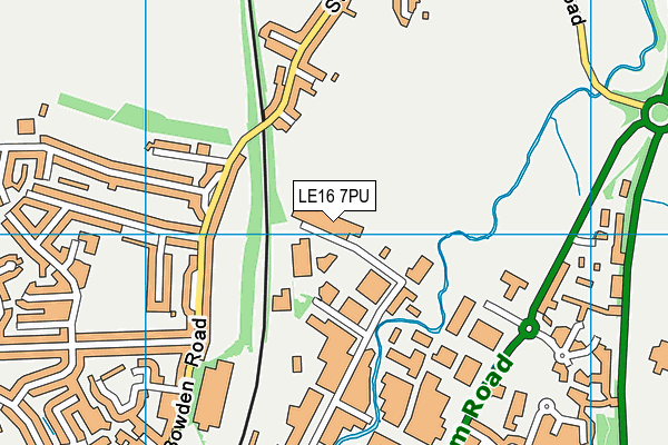 LE16 7PU map - OS VectorMap District (Ordnance Survey)