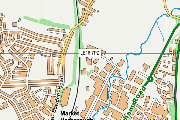 LE16 7PZ map - OS VectorMap District (Ordnance Survey)