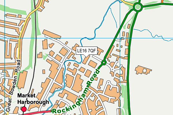 LE16 7QF map - OS VectorMap District (Ordnance Survey)