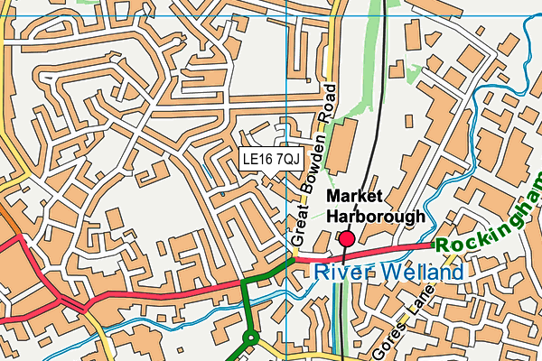 LE16 7QJ map - OS VectorMap District (Ordnance Survey)