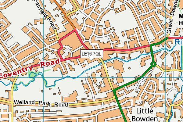 LE16 7QL map - OS VectorMap District (Ordnance Survey)