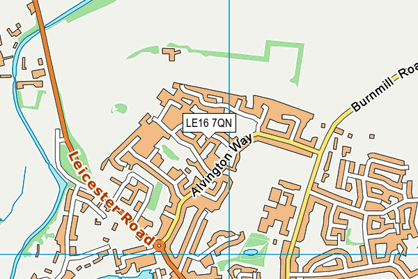 LE16 7QN map - OS VectorMap District (Ordnance Survey)