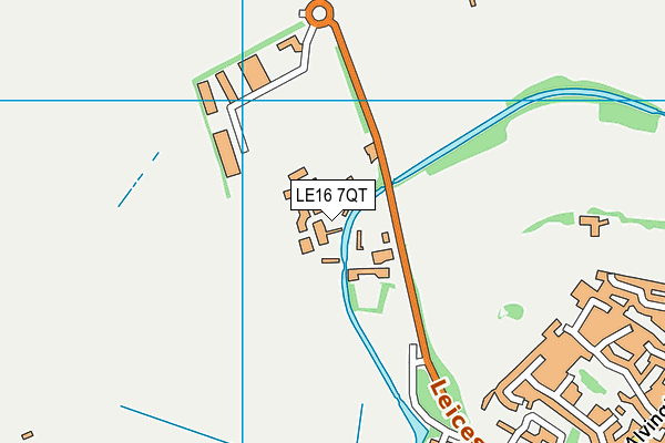 LE16 7QT map - OS VectorMap District (Ordnance Survey)
