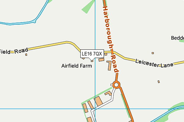 LE16 7QX map - OS VectorMap District (Ordnance Survey)