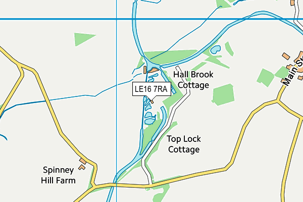LE16 7RA map - OS VectorMap District (Ordnance Survey)